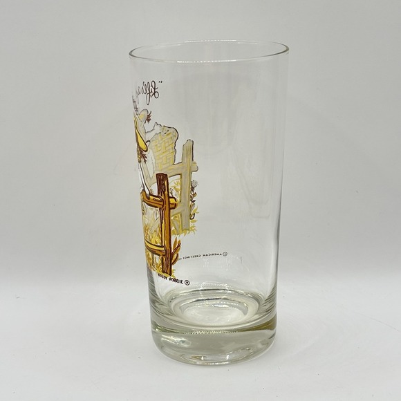 Vintage Holly Hobbie Glass Life's A Picnic Enjoy It American Greetings 1969 - Picture 2 of 8